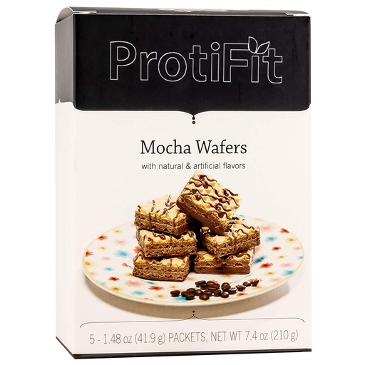 [BRSW2HD5CQCRUH3U] PROTIFIT - High Protein Wafer Bar, 15g Protein, Low Calorie, Low Carb, Low Fat, Trans Fat Free, Cholesterol Free, Ideal Protein Compatible, 5 Servings Per Box (Mocha)