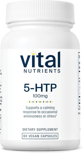 [BRSWIYQAOQIR4ELK] Vital Nutrients 5-HTP 100mg (5-hydroxytryptophan) | Vegan Serotonin Support Supplement* | Sleep and Stress Support | 5HTP and Vitamin B6 | Gluten, Dairy, Soy Free | Non-GMO | 60 Capsules