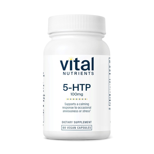 [BRSWIYQAOQIR4ELK] Vital Nutrients 5-HTP 100mg (5-hydroxytryptophan) - Vegan Serotonin Support Supplement* - Sleep and Stress Support - 5HTP and Vitamin B6 - Gluten, Dairy, Soy Free - Non-GMO - 60 Capsules