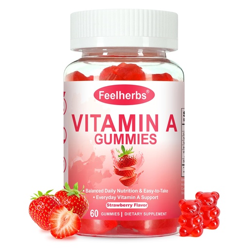 [BRSRGGD2AQBROHLU] Vitamin A 25000 IU Gummies, 60 Count Chewable Immune & Bones VIT A Gummy, Strawberry Flavor Vitamins, Natural & Delicious