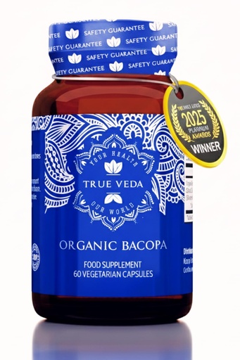 [BRSWYED7OR7BAEYY] True Veda Organic Bacopa Monnieri Supplement - Premium Bacopa Extract | USDA Certified Organic Brahmi Capsules with 50% Bacosides | 20X Concentrated Brahmi Supplements | 60 Monnieri Veggie Capsules