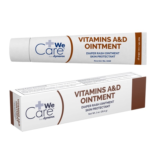 [BRSWIZQBAZ5A22TM] Dynarex Vitamins A & D Ointment, Ointment with Vitamin A and Vitamin D Skin Protectant, for Diaper Rash and Discomfort, White, 1 Count 1oz Tube