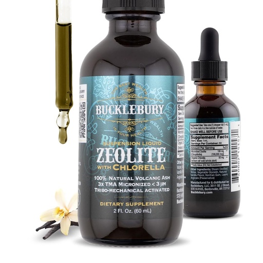 [BRSROZT5PN5BM2AV] BUCKLEBURY Zeolite Liquid Suspension w/Chlorella - Detox Support, Immune System and Digestive Tract Health Support for Kids and Adults (60 Servings)