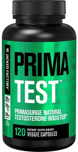 [BRSRMGIHOUFAKCA7] Jacked Factory Testosterone Booster for Men PRIMASURGE - w/Tongkat Ali, PrimaVie, Ashwagandha - Boost Vitality, Muscle Growth & Energy | Natural Test Booster Supplement - 120 Veggie Pills