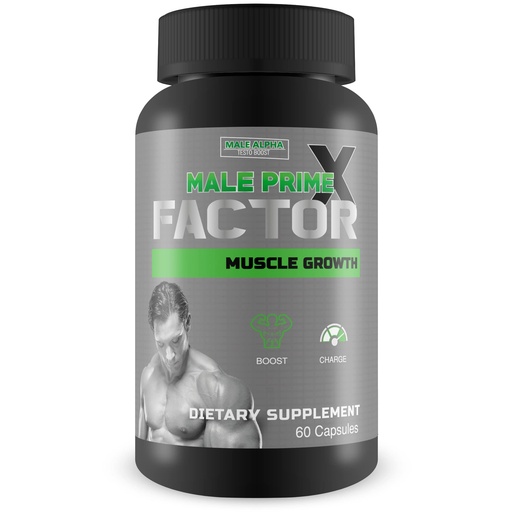[BRSRMHQTCIOREF3F] Male Prime X Factor by Male Alpha Testo Boost - Muscle Growth Supplement - Boost Strength & Stamina - Supports Muscle Gain, Muscle Recovery, Muscle Health, Muscle Pump