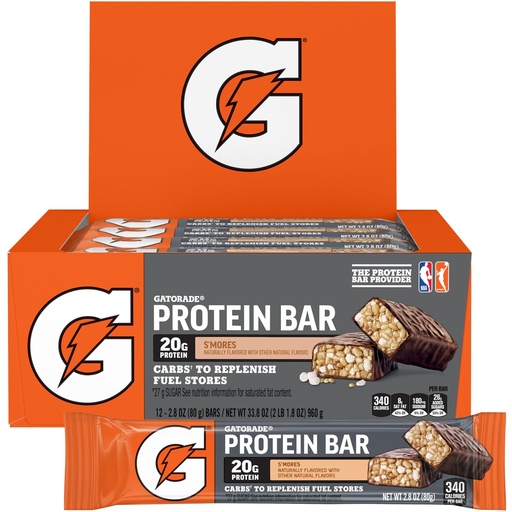 [BRSWYY36AVYWCDI2] Gatorade Whey Protein Recover Bars, S'mores, 12 Count(Pack of 1)