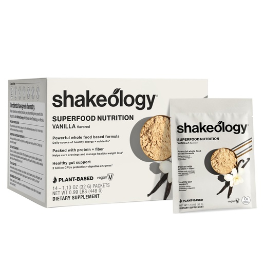 [BRSRAHYOCUDQGAA6] BODi Shakeology 0g Added Sugar Plant-Based Vegan Protein Powder – Gluten-Free Superfood Shake with Vitamins & Minerals – Helps Support Healthy Weight Loss & Gut Health, Vanilla, 14 Individual Packets