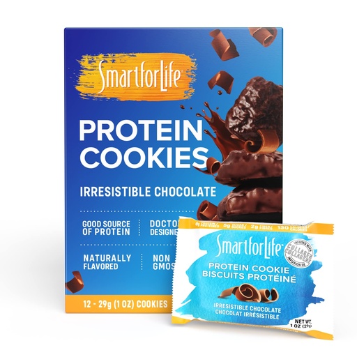 [BRSWGHAZCQIB4A3G] Smart for Life Chocolate Protein Cookies - Irresistible Winner High Protein Cookie Diet - 12 Count - Meal Replacement - On-the-Go Snack - Low Calorie Super High Fiber Cookies - Protein Snack