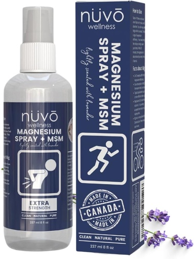 [BRSRA2QDAR6WOYL3] Nuvo Wellness Magnesium Spray with MSM – Extra Strength – Light Lavender Scent – 12oz