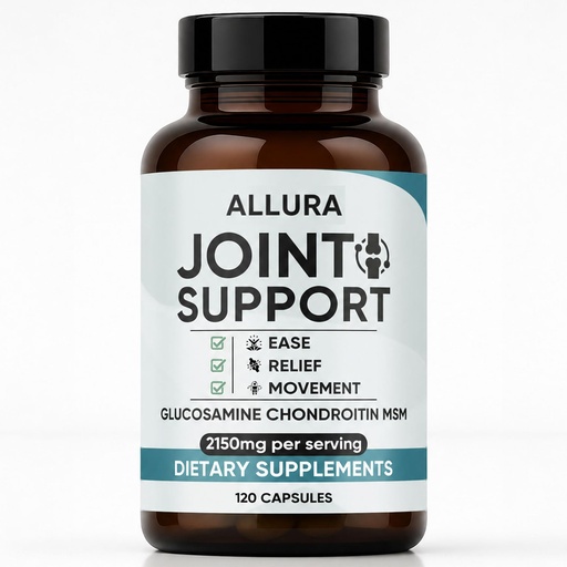 [BRSRYZT4C4PAGGYZ] ALLURA Joint Support Capsules, Glucosamine & Chondroitin Complex, MSM, Hyaluronic Acid & Bamboo Extract, Joint Care Formula, 60 Capsule