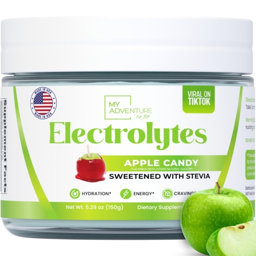 [BRSROZIHOVYA2HQ2] Zero Sugar - Apple Candy Electrolytes Powder - Refreshing Hydration - Caffeine Free Energy with All Natural Ingredients - Vegan, Keto, and Paleo - Sugar Free Electrolytes Drink Mix - with 30 Servings
