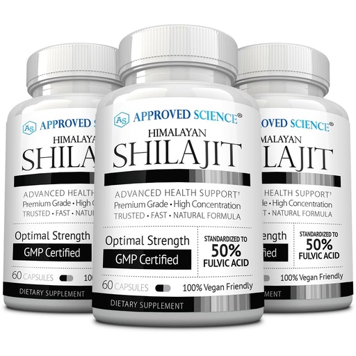 [BRSRACT2CEBAK3YV] Approved Science Himalayan Shilajit - 1000mg Serving, 50% Fulvic Acid - 30:1 Extract - High-Potency Shilajit Supplement - Third-Party Tested - 180 Vegan Capsules