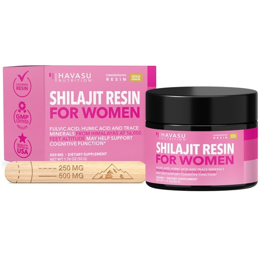 [BRSREBQTBV4GACYZ] Himalayan Shilajit for Women with Fulvic Acid, Humic Acid & 80+ Trace Minerals - 500mg Shilajit Resin Gold Grade from 16,000 ft Altitude - 100 Servings - Concentrated Resin & Wooden Spoon