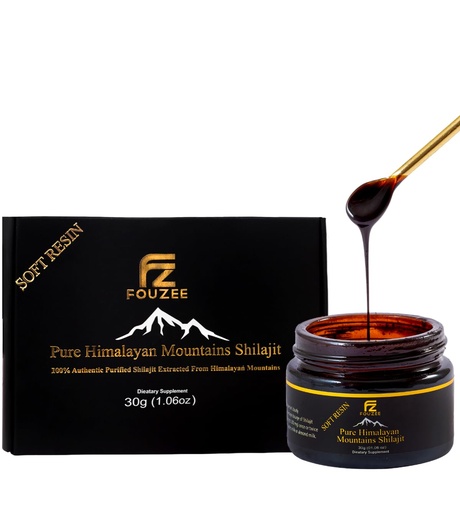 [BRSRAZIECACR6HLZ] Pure Himalayan Shilajit — Trace Mineral Supplement for Women & Men — All Natural & Authentic Shilajit Resin in Amber Glass Bottle — Fulvic Acid for Energy Boost & Immunity (30 Gram)