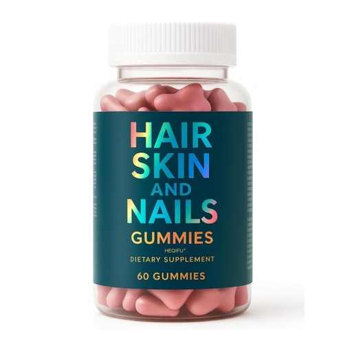 [BRSRYYL7AEBAA3DG] Hair Skin and Nails Gummies – Vegan Hair Vitamins for Women & Men | Supports Faster Hair Growth, Stronger Nails & Healthy Skin | Extra Strength Hair Growth Gummies Women Formula (60 Count, 1)