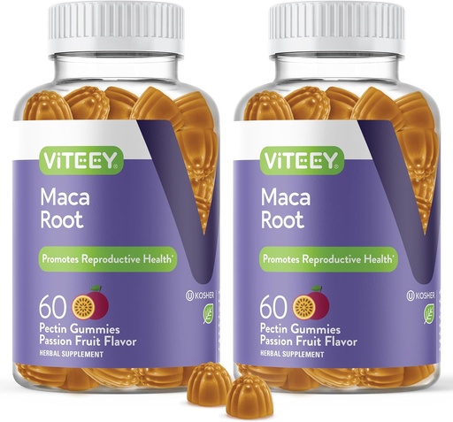 [BRSROEL6AUPAOEIV] Viteey Black Maca Root Gummies - Drive, Passion & Energy Support - Black Maca Root for Men & Women - Vegan, Gluten Free - 120 Count
