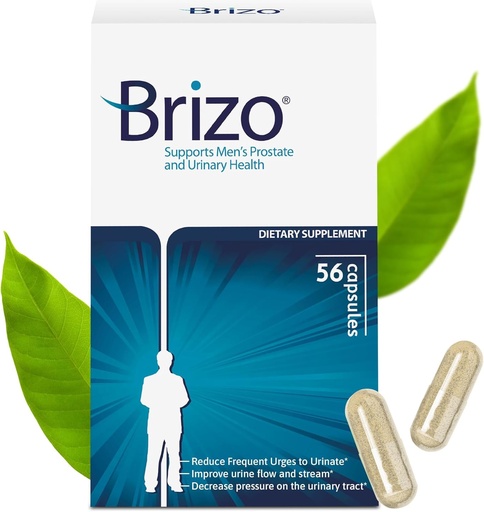 [BRSWIFYGDJ7QEHTM] Brizo Prostate Health Supplements for Men - Herbal Capsules for Mens Urinary Health - Reduce Frequent Urination - 1 Month Supply