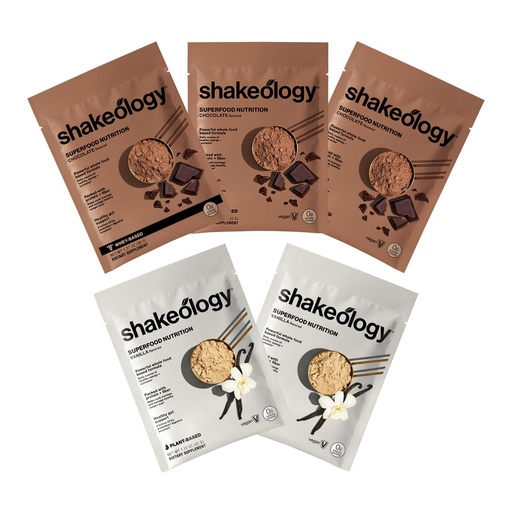 [BRSRAFT6DF6GC33L] Shakeology 0g Added Sugar Sampler Pack Vegan & Whey Protein Powder, Gluten Free Superfood Protein Shake with Supergreens, Probiotics for Gut Health, Adaptogens, Vitamins, 16g Protein per Serving