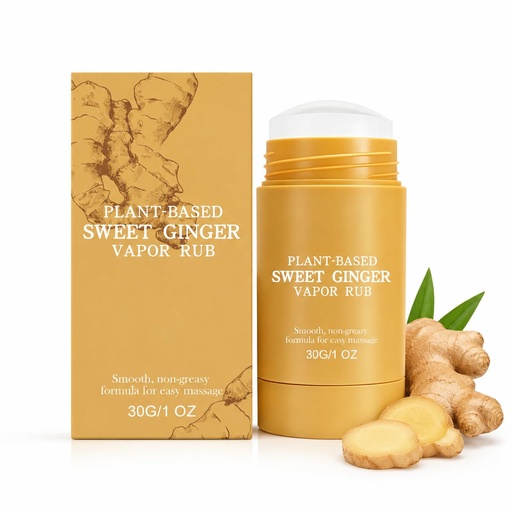 [BRSRYYD4AECB6CY6] Sweet Ginger Vapor Rub Stick, All-Natural Herbal Muscle Massage Balm for Knee Neck Back and Body, Plant-Based Soothing Relief for Men & Women (1 Pack)
