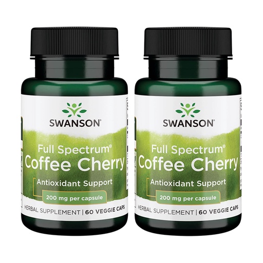 [BRSWGAAKBAGQ4YD4] Swanson Full Spectrum Coffee Cherry - Antioxidant Support - Cognitive Supplement - Offers Cellular Protection with High ORAC* - Gluten Free & Non-GMO - 60 Veggie Capsules (2 Pack)