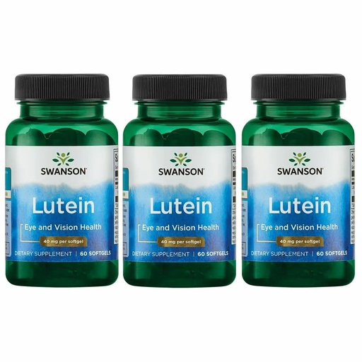 [BRSWGFD3B4CGAH3Z] Swanson Lutein Eye Vision Retina Macula Health Supplement 40 mg 60 Softgels Sgels (3 Pack)