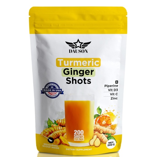 [BRSREYIRCIBQK3Q4] Turmeric Shots for Joint Pain, Immune Boost, Gut Health – Boosted with Ginger, Piperine, Zinc, Vitamin D3, Vitamin C – Powder – 200 Servings – Made in USA