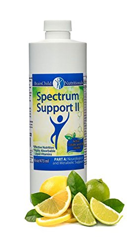 [BRSWKEAPAEAROG32] BrainChild Nutritionals Spectrum Support II P5P Vitamins Liquid Supplement for Autism - Bioavailable B6 (P-5-P) with Herbs for Kids & Adults on the Spectrum, Gluten-Free - Lemon Lime 16oz