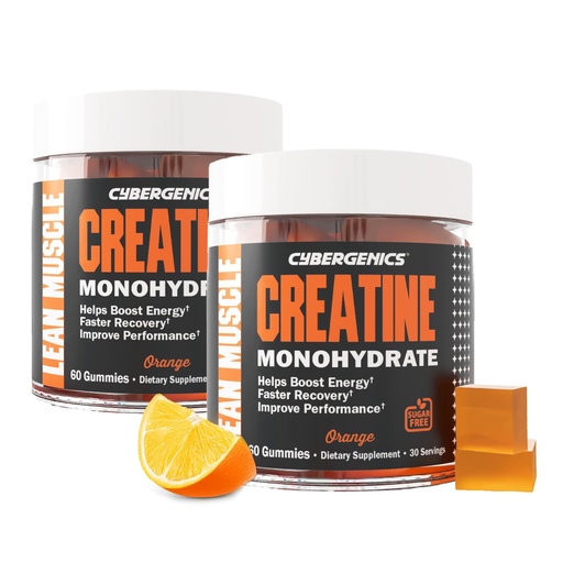 [BRSREZAPBUHWO3I3] Creatine Monohydrate Gummies, Pure Creatine, Supports Muscle Recovery, Improve Performance and Strength, Gluten Free, 60 Servings, Orange Flavor