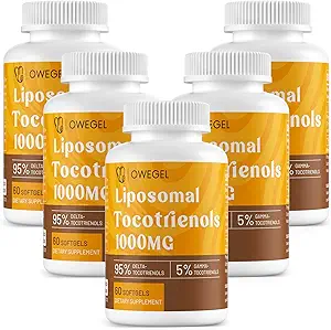 [BRSROHYKDMIBQ33V] Liposomal Tocotrienols 1000mg - High Bioavailability Vitamin E Tocotrienols Supplements,95% Delta & 5% Gamma Tocotrienol Capsules Support Skin,Bone,Antioxidant,300 Softgels