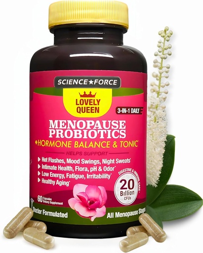 [BRSRAZYOCMDQIALO] Lovely Menopause Supplement + Hormone Balance + Weight Management, Hot Flashes, Mood Swings, Vaginal Health & Dryness | Black Cohosh, Dong Quai, Ashwagandha + Probiotics, Woman Supplement, 60 ct