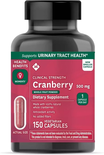 [BRSRAYIQAB7BEG35] Member Clinical Strength Cranberry Supplement, 500mg, 150 Count