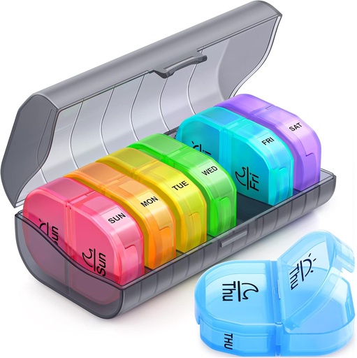 [BRSW2YIPAB5WKGQU] Weekly Pill Organizer 2 Times a Day, ZIKEE AM PM Pill Box with 7 Detachable Pill Case, BPA-Free & Portable 7 Day Pill Organizer with Large Storage to Hold Medication, Vitamins and Fish Oils