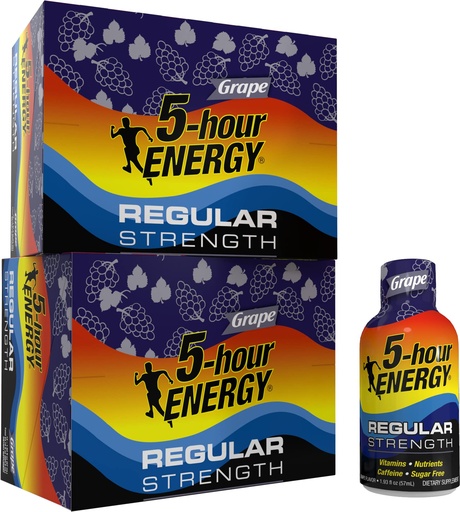 [BRSWIZA6CINWI3T2] 5-hour ENERGY Shot, Regular Strength Grape, 1.93 Ounce, 24 Count