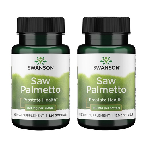 [BRSRMEIFO4JR4A3G] Swanson Saw Palmetto Men Prostate Health Hormone Support Urinary Health 160 Milligrams 120 Sgels (2 Pack)