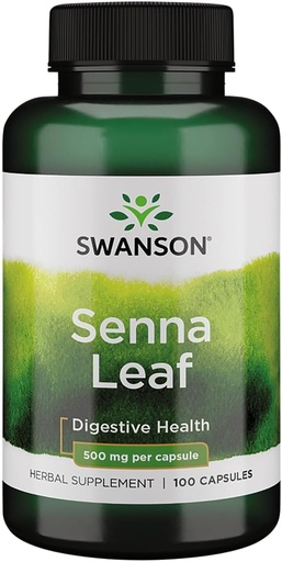 [BRSWKGYYAAAA2E32] Swanson Senna Leaf 500 Milligrams 100 Capsules