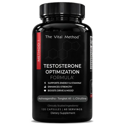 [BRSRGCAOOINQM2QZ] Testosterone Optimization Formula – Ashwagandha, Tongkat Ali 200:1, L-Citrulline, DIM, Boron, Zinc & Vitamin D3 – Energy, Strength & Drive Support – 120 Capsules