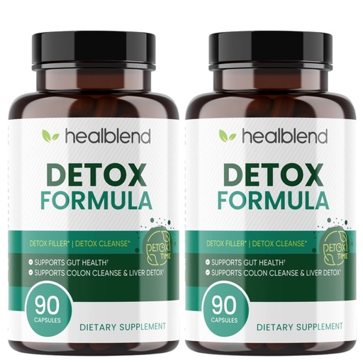 [BRSRE2Y7OEBQAGY2] Healblend Detox Formula - Body Cleanse & Digestive Support with Milk Thistle, Bentonite Clay - Promotes Liver Health, Reduces Bloating, Boosts Immunity & Energy – 90 Capsules (2 Pack)