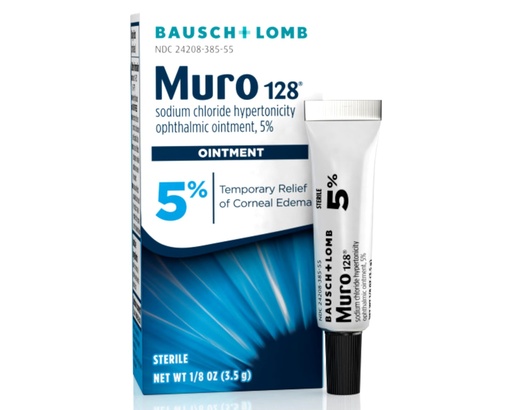 [BRSWIZQIBIGBODTM] Muro 128 Ointment, Temporary Relief of Corneal Edema, Eye Care, Sodium Chloride Hypertonicity Ophthalmic 5% Ointment , 0.12 Oz