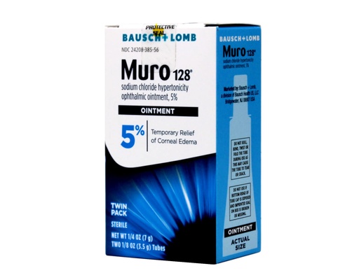 [BRSWIYQYCQCRWADE] Muro 128 5% Sodium Chloride Hypertonicity Ophthalmic Ointment, 2 x 0.125 Oz (7 g Total)
