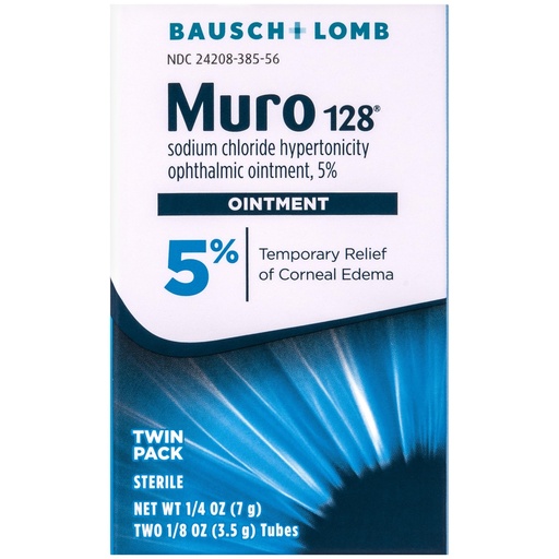 [BRSROAQ6BZYBSHT3] Muro 128 Ointment, Temporary Relief of Corneal Edema, Eye Care, Sodium Chloride Hypertonicity Ophthalmic 5% Ointment , 0.25 Oz (Pack of 2)