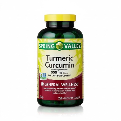 [BRSRGZ35O4IGEAL5] Turmeric Curcumin Supplement with Organic Ginger Powder 500 mg, Tumeric Capsules, 250 Vegetarian Count.