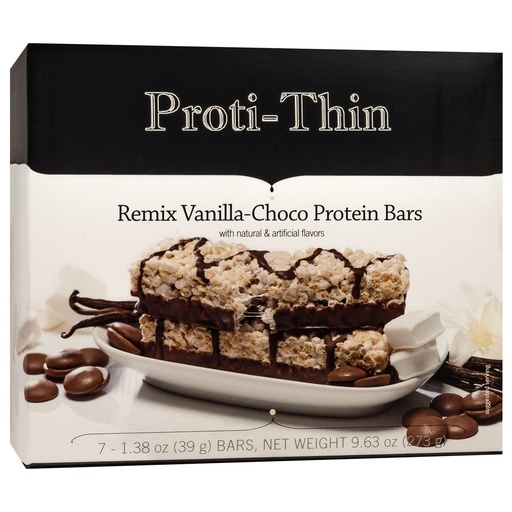 [BRSRMGQ5BUHQYDI6] Proti-Thin Protein Bars VLC | Vanilla-Choco | High Protein | Low Calorie | Low Sugar | 7 Bars/Box