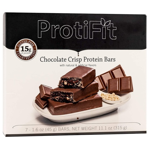 [BRSW2HD4OEPWKD3K] PROTIFIT - Low Calorie Snack Bar for Healthy Diets, High Protein, 15g Protein, Low Carb, Low Sugar, Ideal Protein Compatible, 7 Servings Per Box (Chocolate Crisp)
