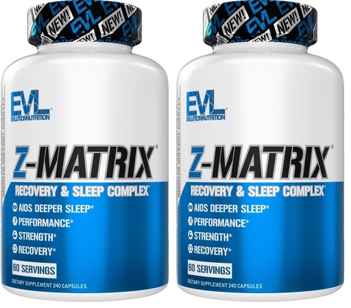 [BRSRGFI7OECWCEY6] Evlution EVL Post Workout Recovery Supplement - Magnesium and Zinc - ZMatrix Zinc Magnesium Aspartate Muscle Recovery Supplement for Sleep Support and Muscle Health (Pack of 2)