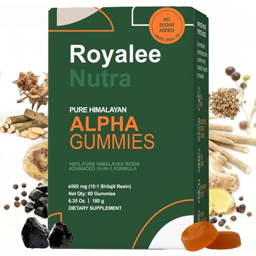 [BRSRYYAOCAGQY2TO] 10-in-1 Alpha Gummies for Men – 4000 mg Himalayan Shilajit with Tongkat Ali & Maca – 75% Fulvic Acid, Sugar-Free Vegan Energy and Vitality Support, 85+ Trace Minerals, 60 Count