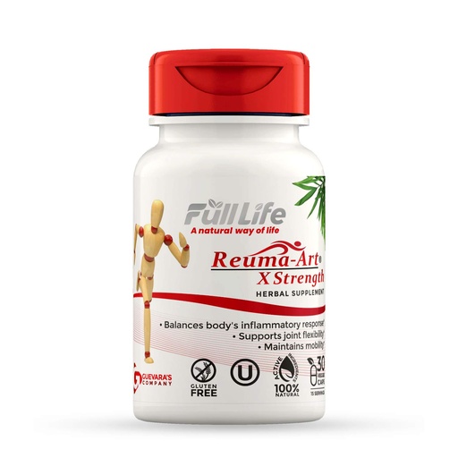 [BRSWGHT3CFYW2DY7] Full Life Reuma Art X Strength – 400 mg Herbal Supplements - Providing Strength and Relief – Supports Joint Pain – 30 Veggie Capsules