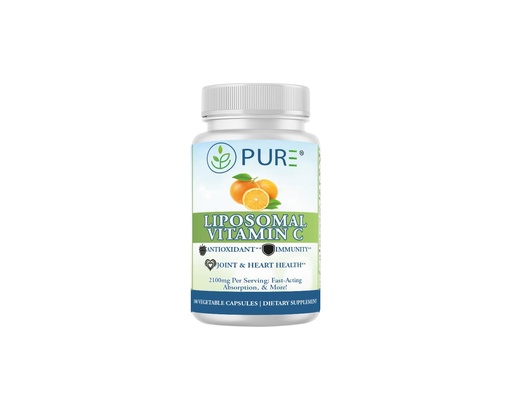 [BRSRMA3ROAFR4C3A] PURE® Liposomal Vitamin C 2100mg - 180 Capsules, 60 Servings - High Absorption Immune Support Supplement with Sunflower Lecithin - Bioavailable Antioxidant for Collagen & Skin - Made in USA