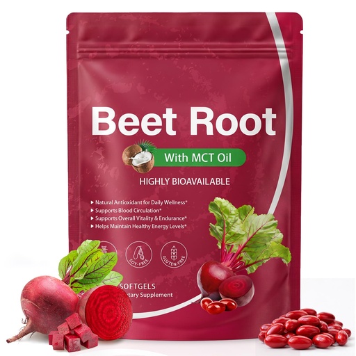 [BRSRYYICBF5BOH3Z] FANSHI Beet Root Extract with MCT Oil – 120 High Bioavailability Softgels | Premium Herbal Superfood Supplement | Supports Healthy Blood Circulation, Athletic Endurance & Energy Levels | Non-GMO