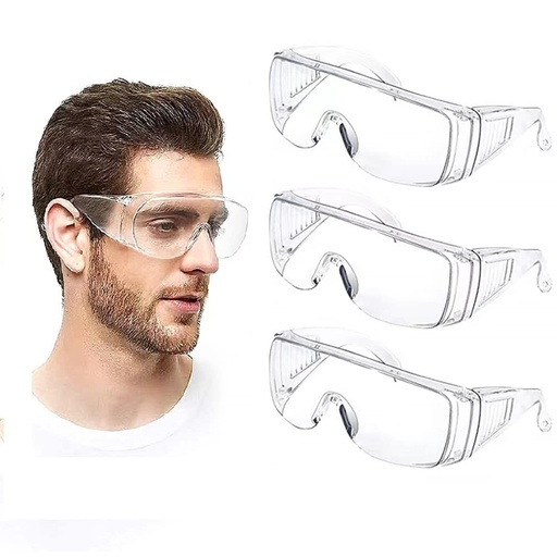 [BRSWYZD7OENWYYLB] Cindy's Tape Safety Goggles 3-Pack, Anti Fog, Over Glasses, ANSI Z87.1 | Impact-resistant safety goggles with anti-fog lenses. Fits over glasses for lab, construction and medical use.