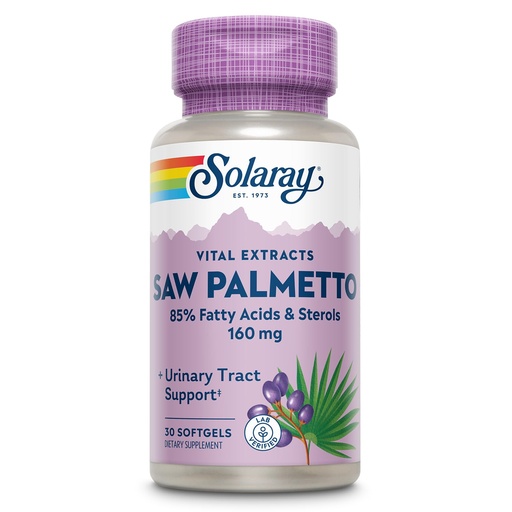[BRSWIYTYCUPRCFTC] SOLARAY Saw Palmetto Extract - Prostate Health and Urinary Tract Support - 136 mg Fatty Acids and Sterols - Lab Verified, 60-Day Money-Back Guarantee (30 Servings, 30 Softgels)